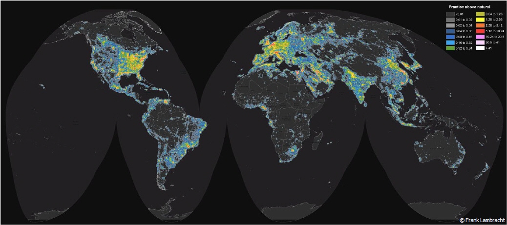  Science Advances newest light pollution map